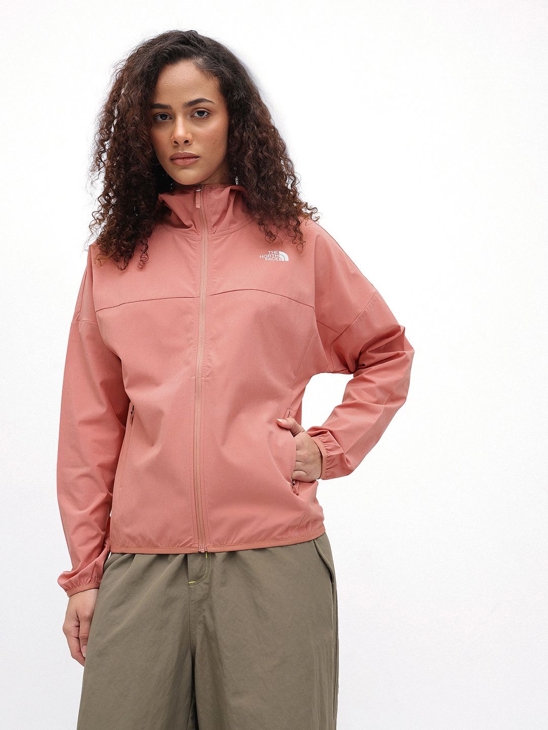 The North Face Windcheater Drop-Shoulder Sleeves Hooded Relaxed Fit ZEPHYR Tailored Jacket