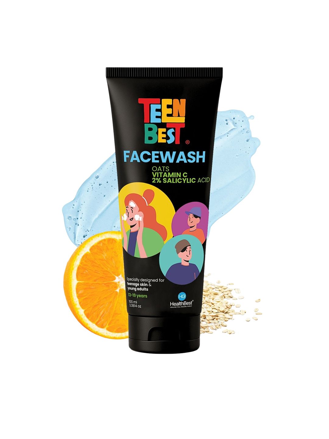 HealthBest Teen Best Face Wash With Oats, Vitamin C - 100 ml