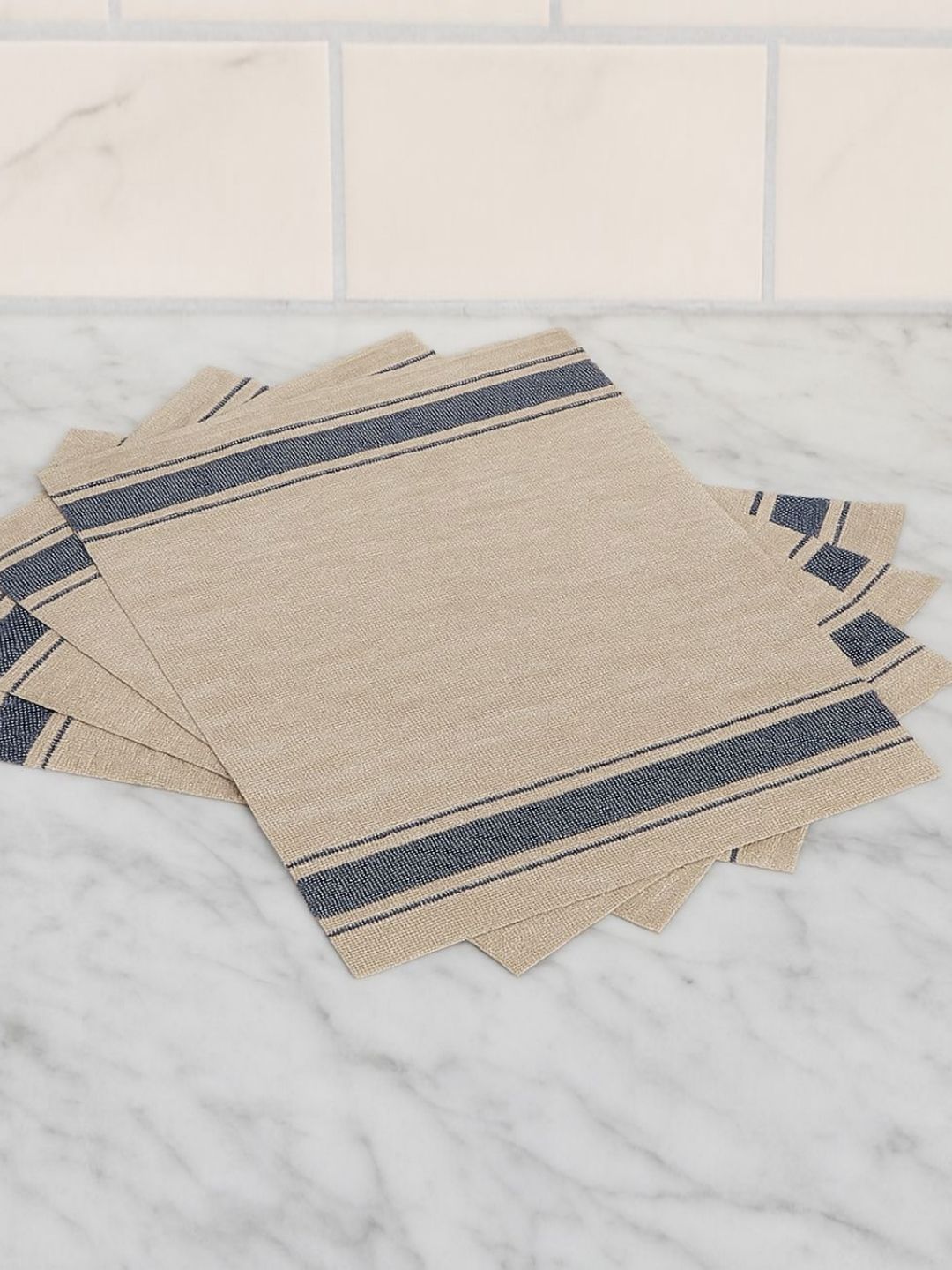 Baskety 4-Pcs Beige & Blue Textured TablePlacemats-picture-21