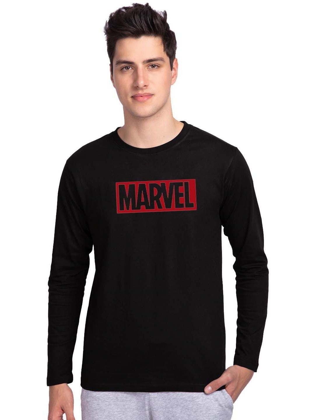 Organic Chics Men Marvel Bio Finish Typography Printed Round Neck Cotton T-shirt-picture-12
