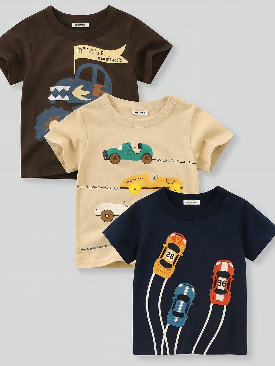 DAMN GUD DG Boys Pack of 3 Graphic Printed T-shirt-picture-36