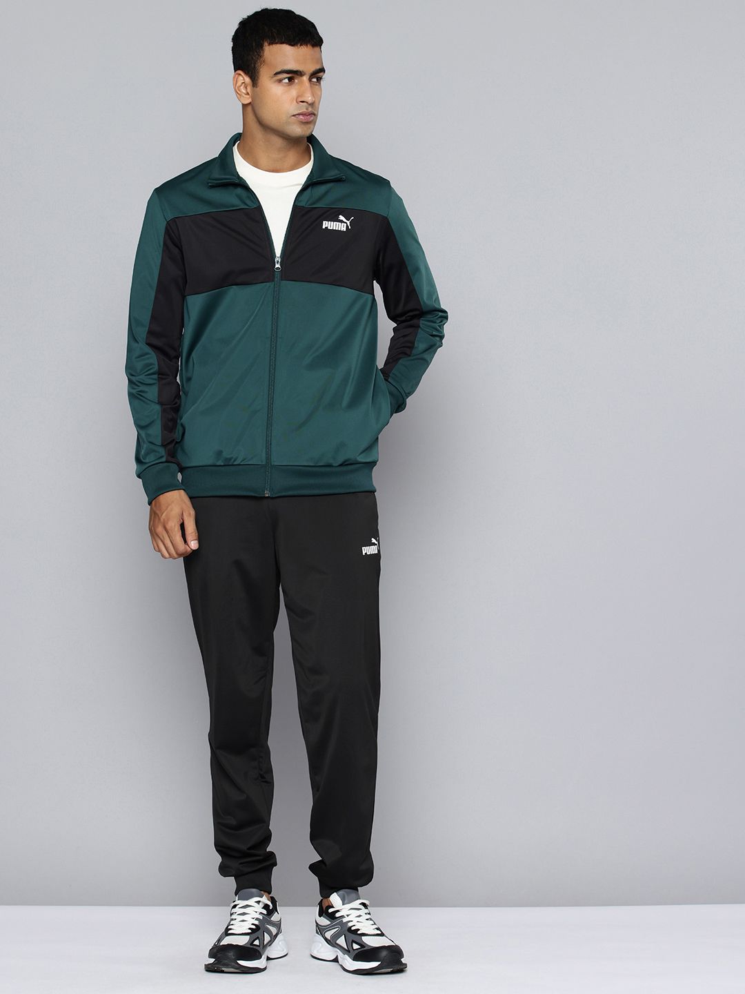 Puma Colourblocked Mock Collar Jacket & Joggers-picture-53
