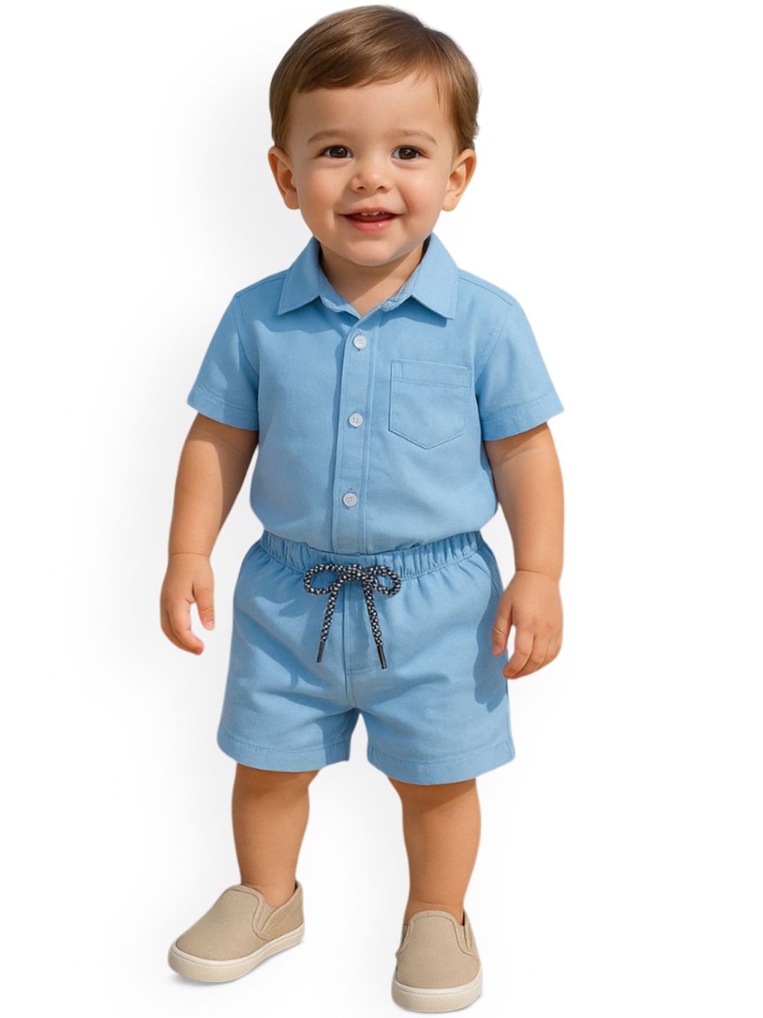 FASHION GRAB Pure Cotton Shirt With Shorts-picture-32