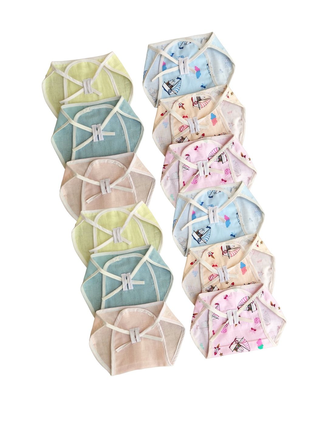 junior drive Make Your Baby Comfortable... Kids Pack of 12 Cotton Multi Colour Langot Set-picture-46