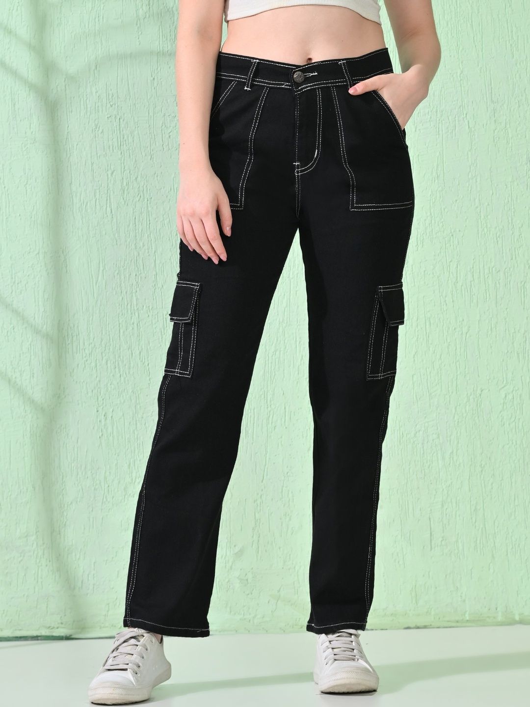 Mevan Women Classic Regular Fit Mid-Rise Baggy Jeans-picture-24