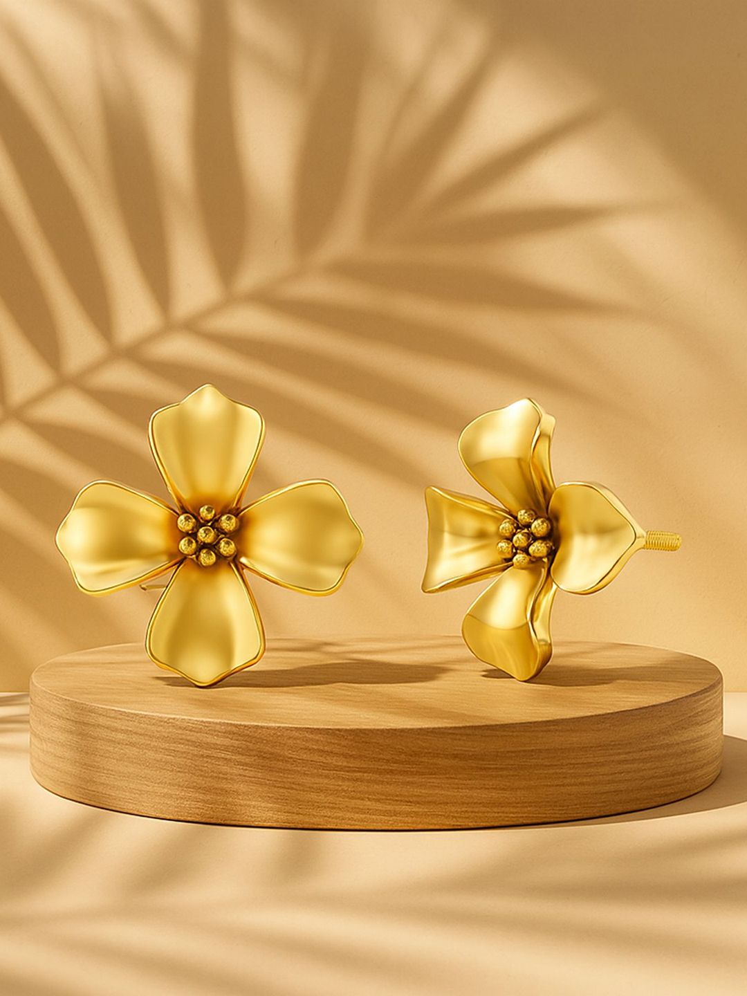 KISNA DIAMOND AND GOLD JEWELLERY Women 18Kt Flora Earrings Gold - 2.84g-picture-34