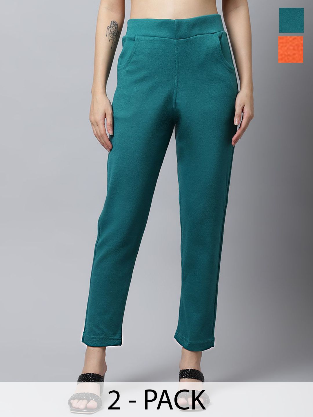 Valles365 by S.C. Women Pack Of 2 Mid-Rise Regular Trousers-picture-18