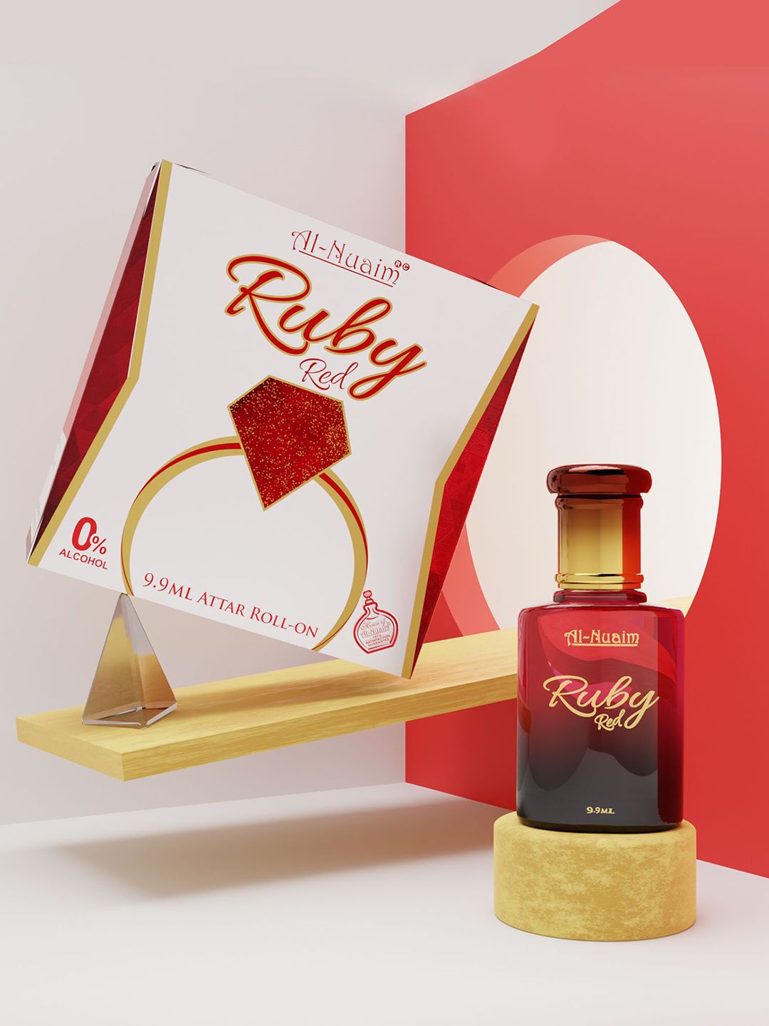 Al-Nuaim Set Of 2 Ruby Red Alcohol Free Roll On Attar - 9.9 ml Each-picture-40
