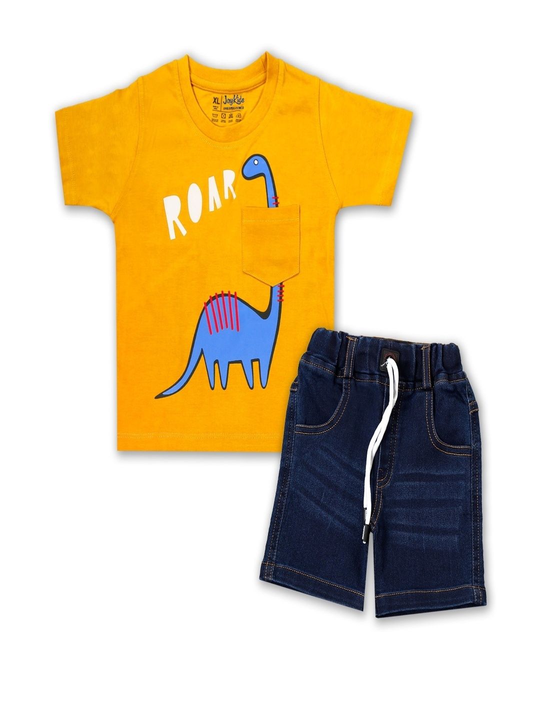 Joy Kids Boys Printed Pure Cotton T-shirt with Shorts-picture-20