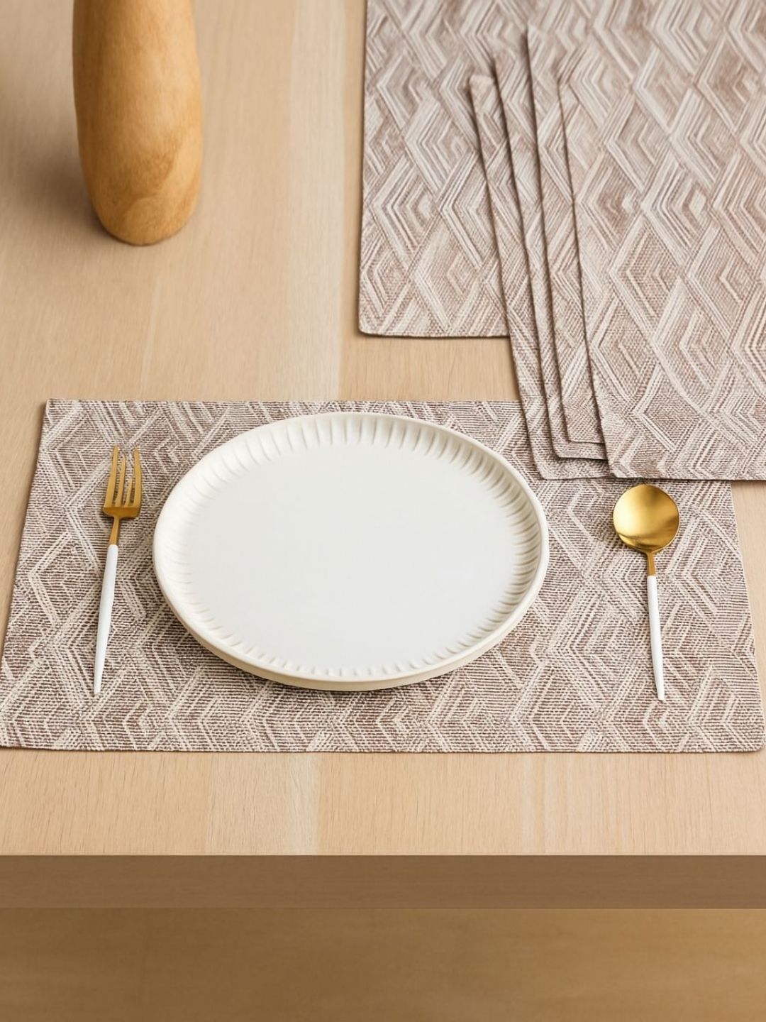 Baskety 6-Pcs Brown & Beige Textured TablePlacemats-picture-14