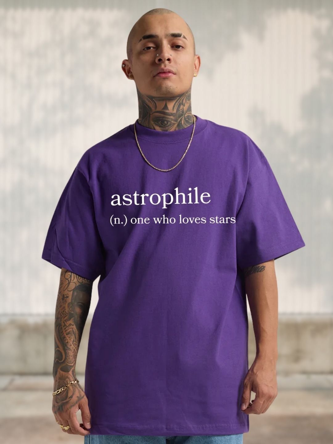 Cool Plus Men Astrophile Typography Printed Round Neck Cotton Oversized T-shirt-picture-14