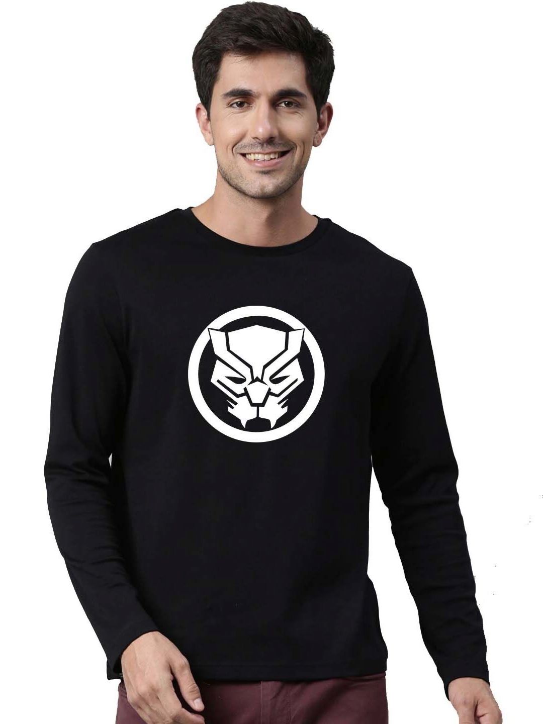 Organic Chics Men Black Panther Bio Finish Graphic Printed Round Neck Cotton T-shirt-picture-10