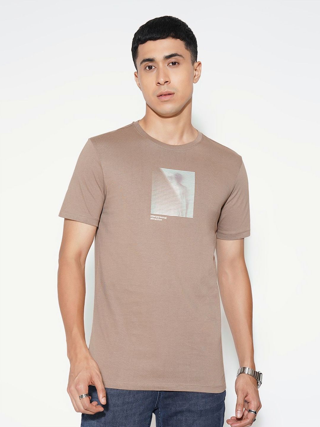 SF JEANS by Pantaloons Men Graphic Printed Round Neck Slim Fit T-shirt-picture-35