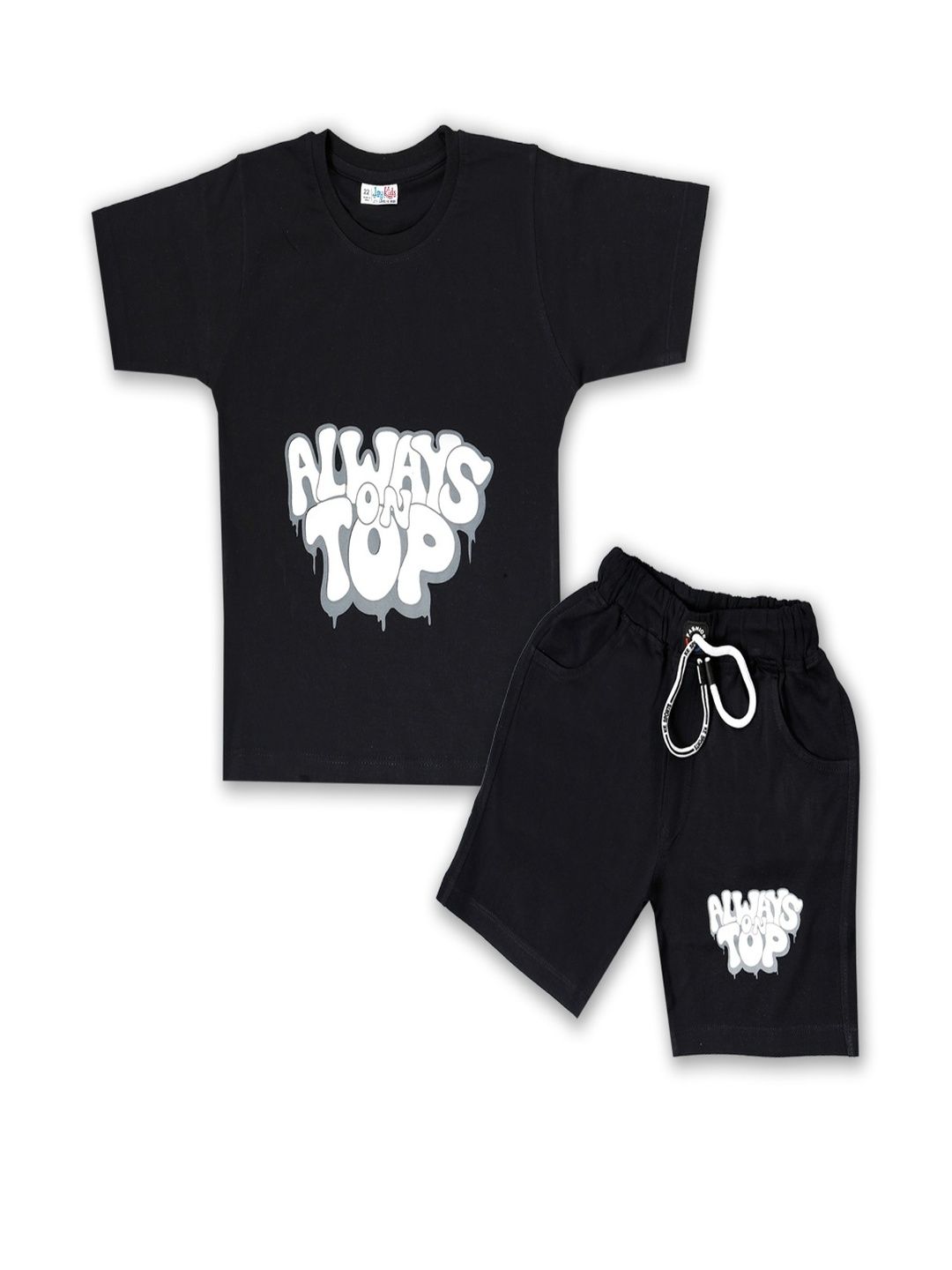 Joy Kids Boys Printed Pure Cotton T-shirt with Shorts-picture-16