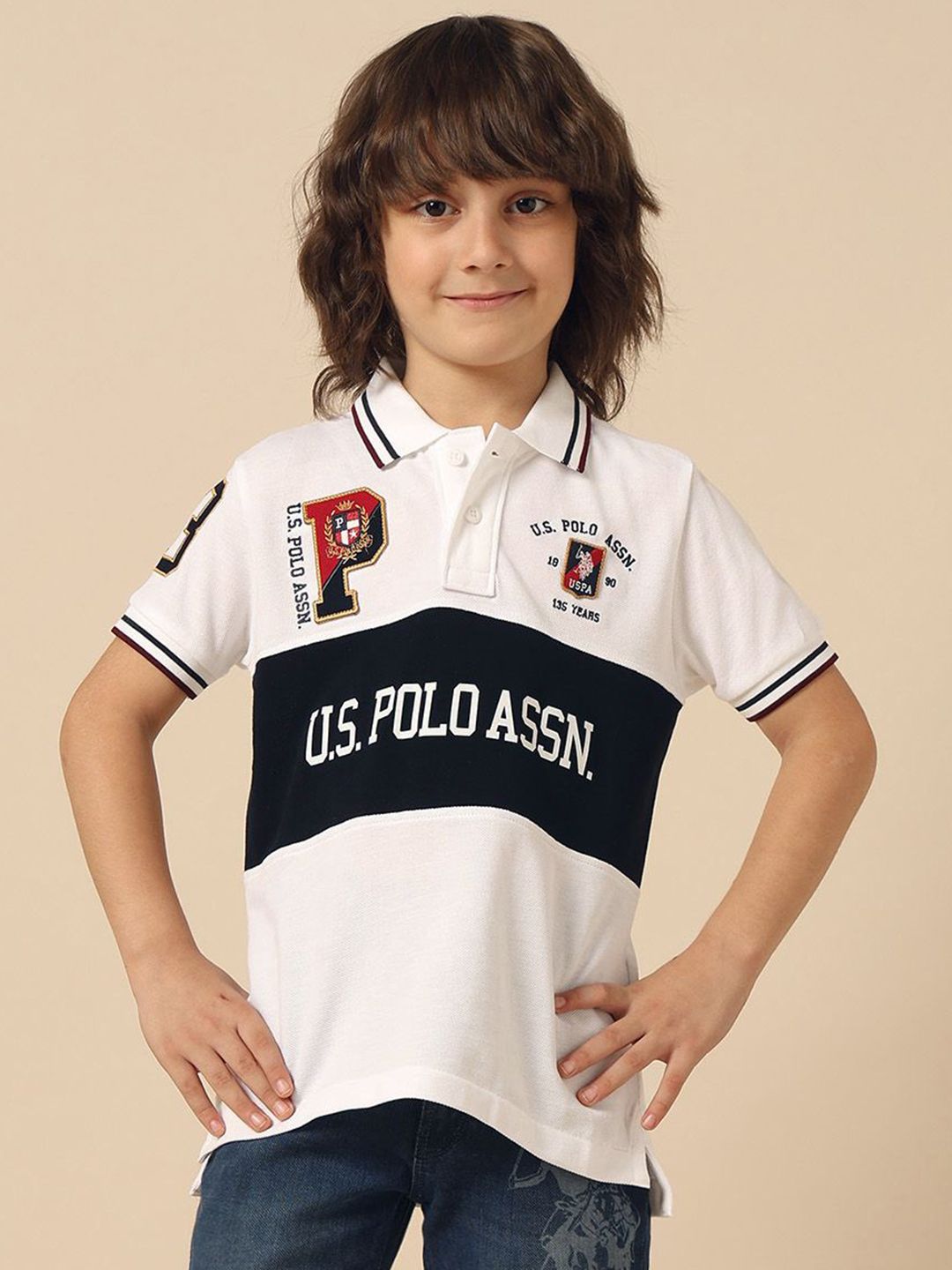 u.s. polo assn. kids Uspa Kids Boys Graphic Brand Printed Polo Cotton T-shirt-picture-49