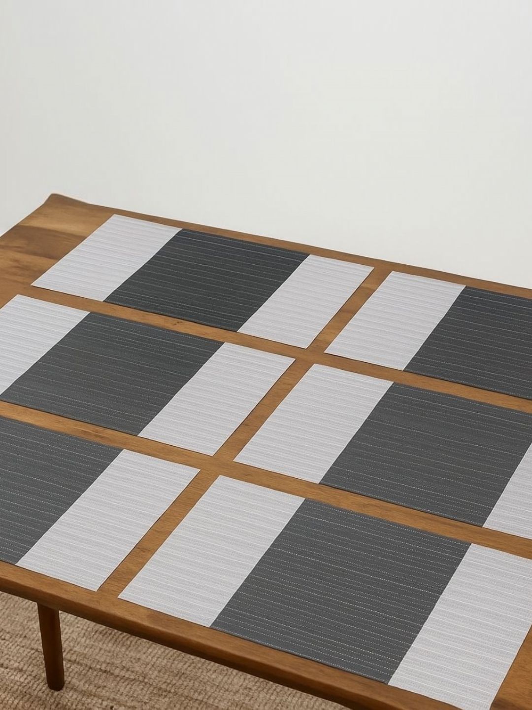 Baskety 6-Pcs Grey & White Textured TablePlacemats-picture-15