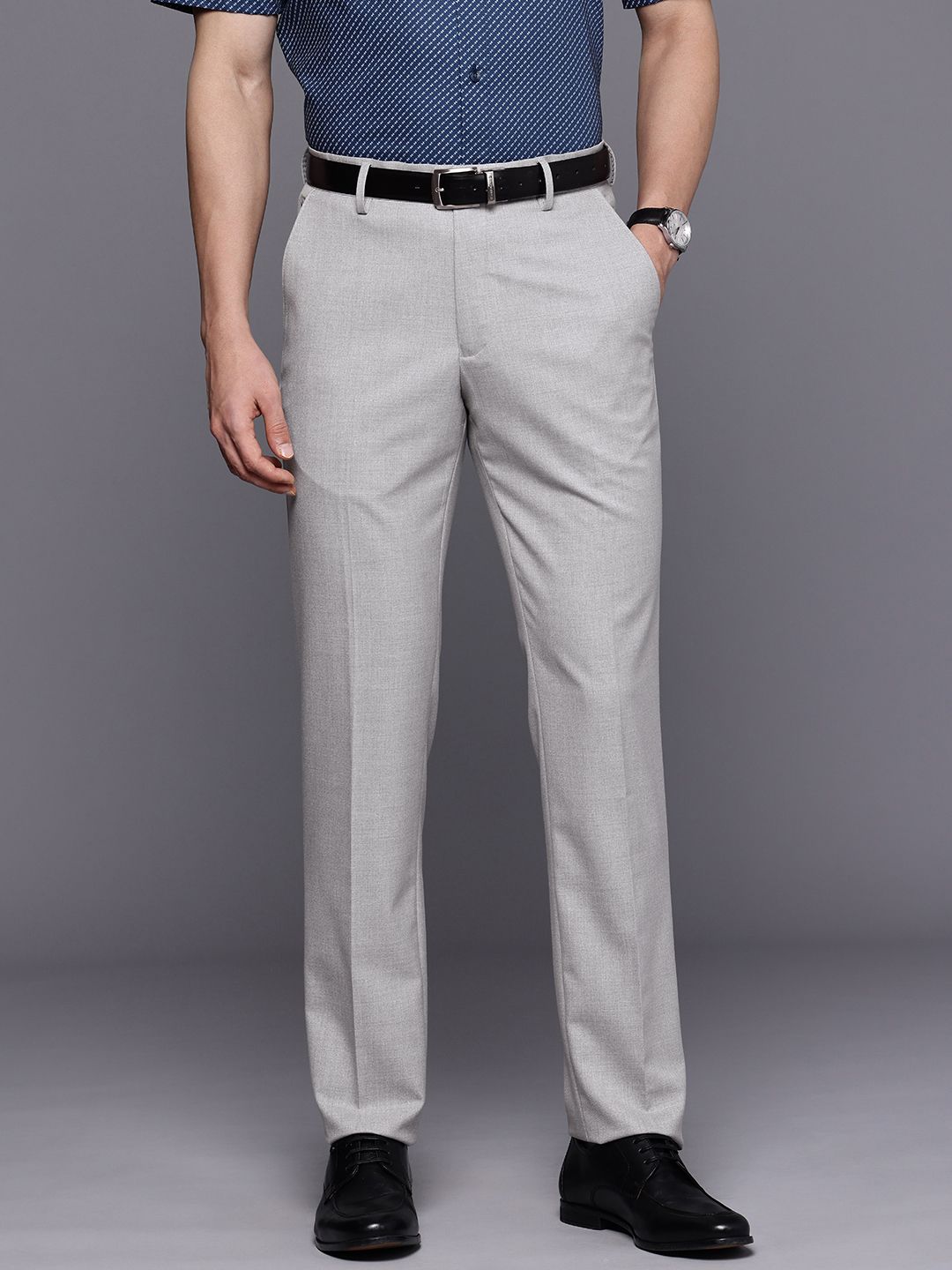 Louis Philippe Men Slim Fit Formal Trousers-picture-23