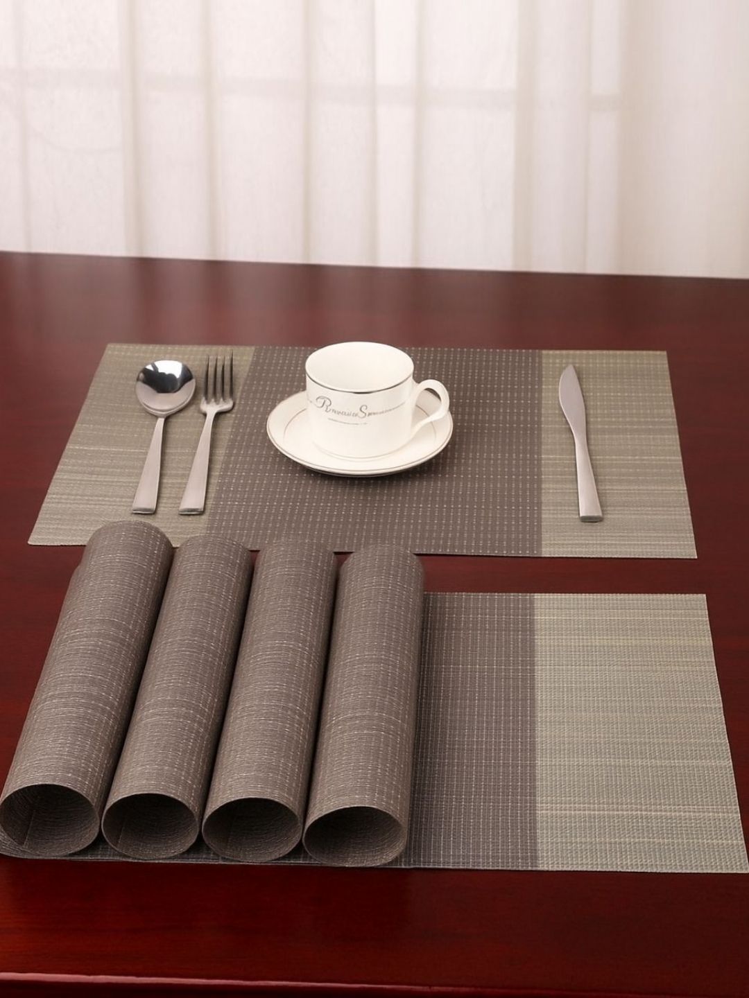 We3 6-Pcs Brwon Textured TablePlacemats-picture-39