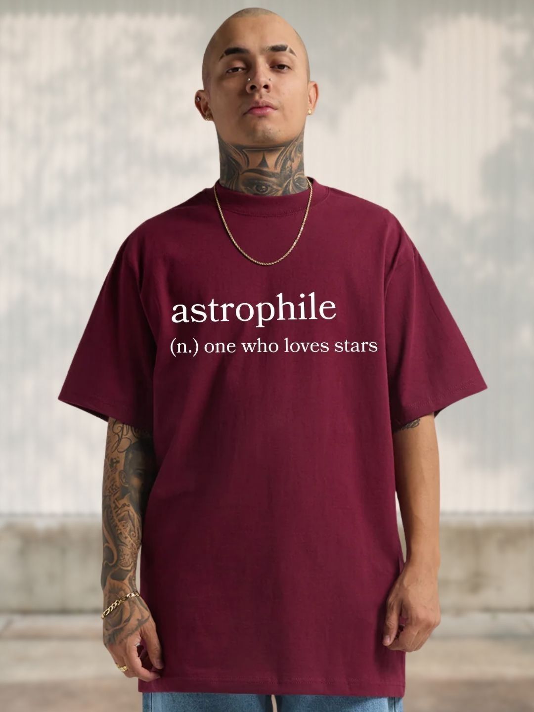 Cool Plus Men Astrophile Typography Printed Round Neck Cotton Oversized T-shirt-picture-17