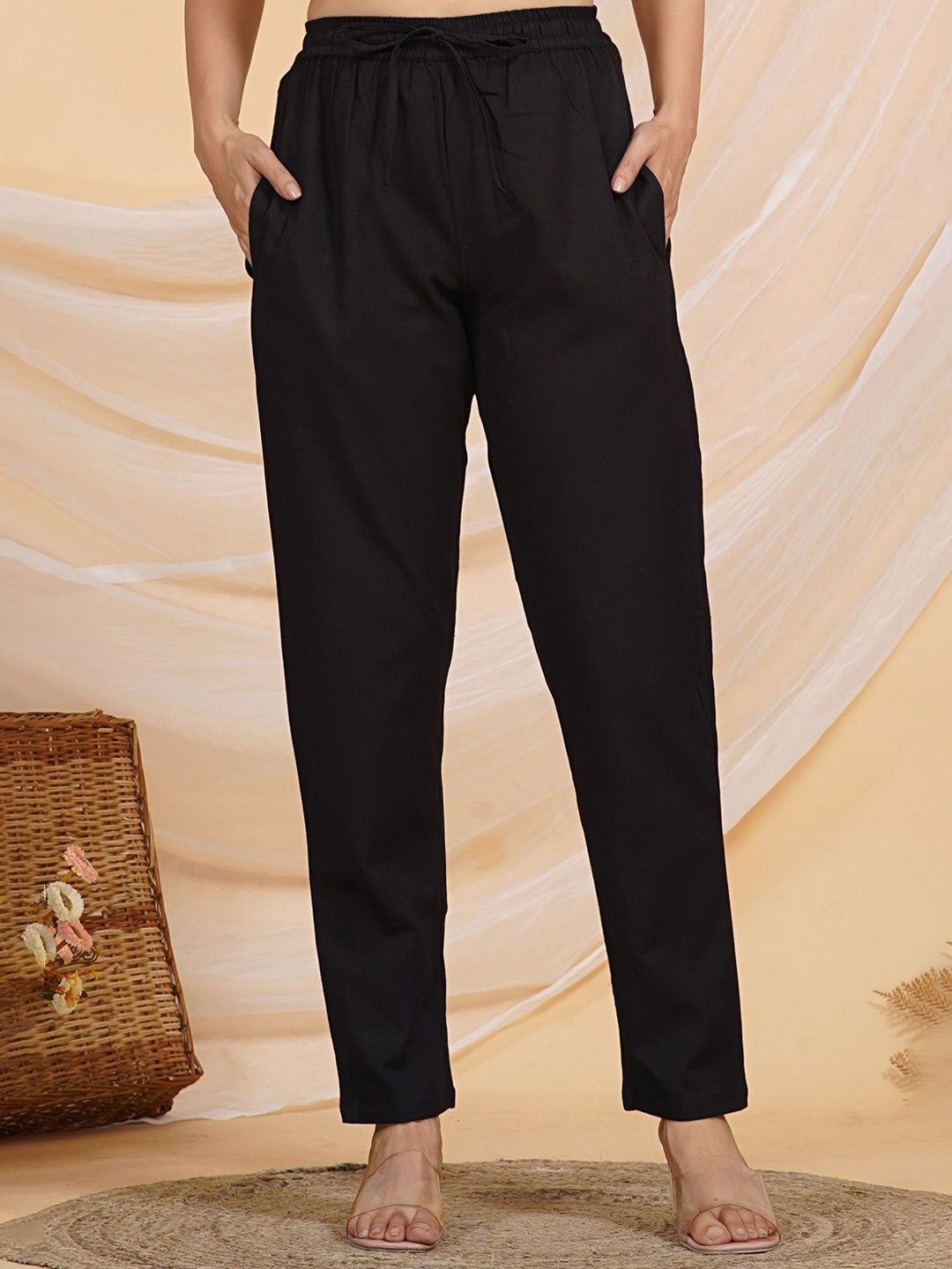 SAME FIT Women Mid-Rise Cotton Trousers-picture-31