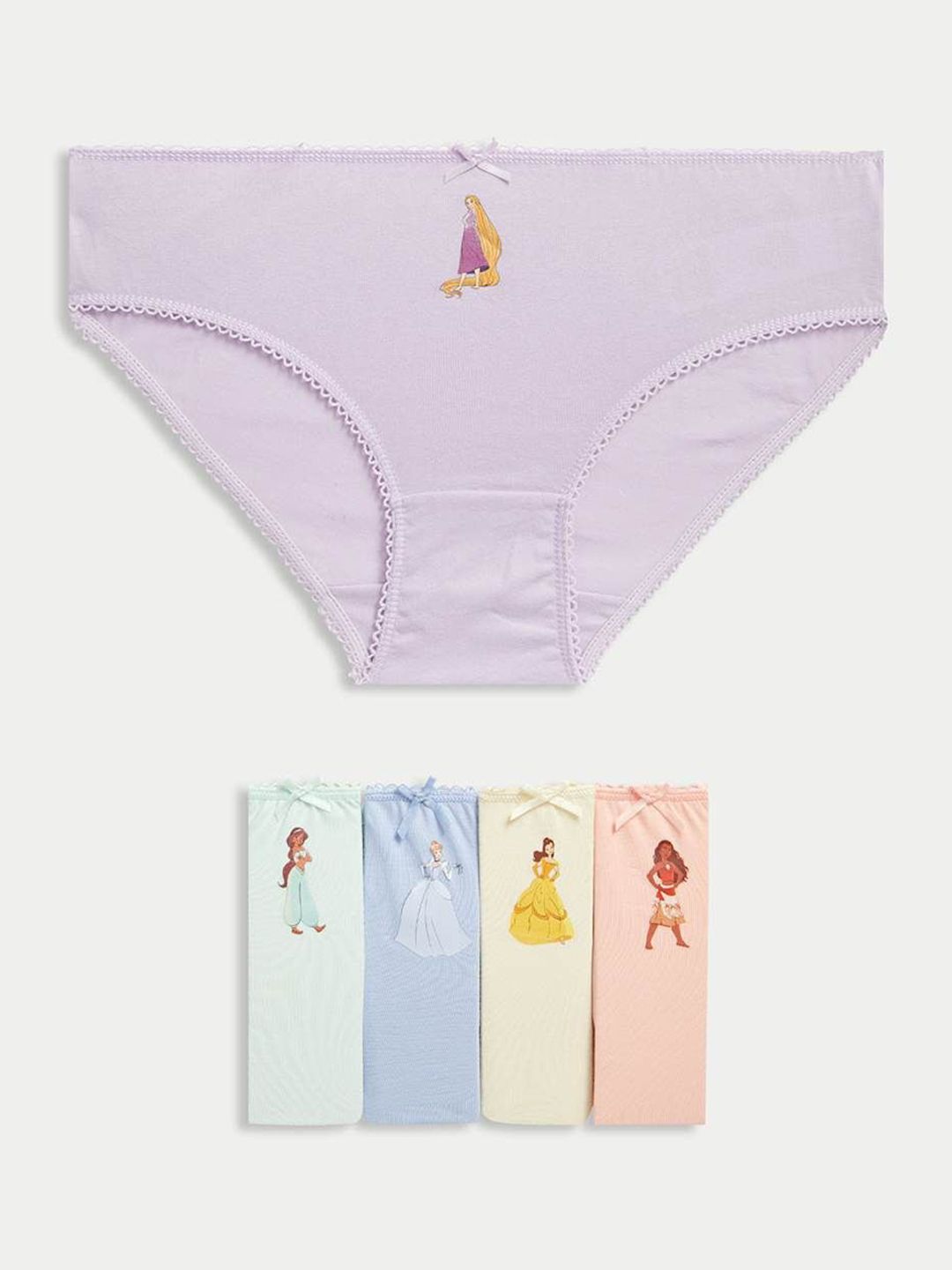 Marks & Spencer Girls Pack Of 5 Printed Mid-Rise Stretchable Basic Briefs T711994DMULTI-picture-20