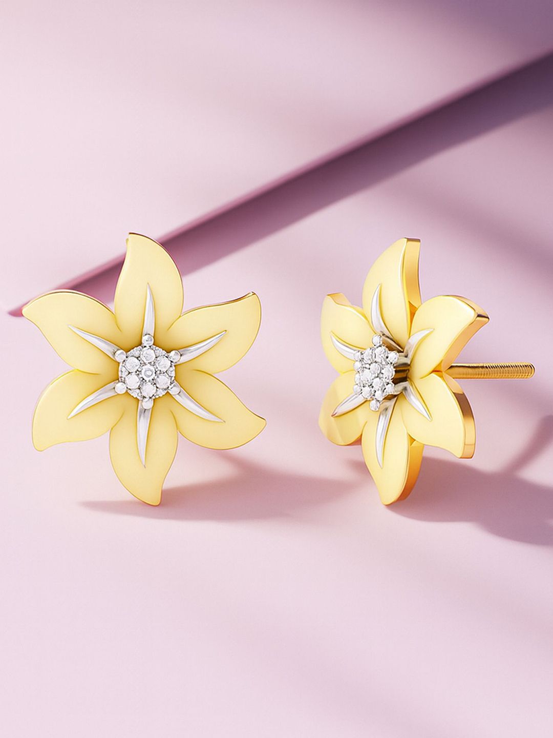 KISNA DIAMOND AND GOLD JEWELLERY 14Kt Glorious Floret Gold Earrings - 2.64g-picture-31