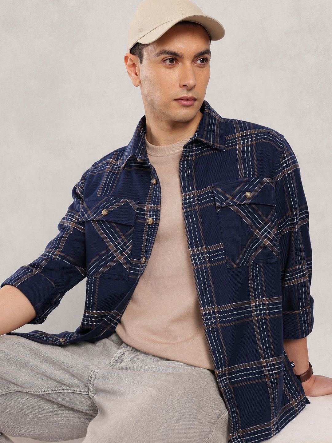 Nautica Pure Cotton Checked Casual Shirt-image-45