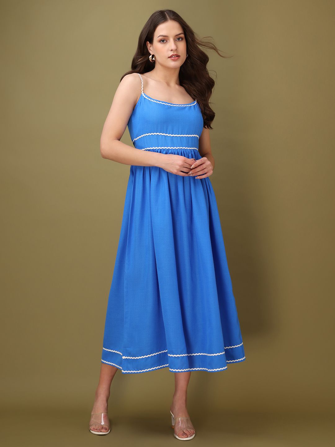 OBSHIVKA Women Cotton Fit & Flare Midi Dress-image-4