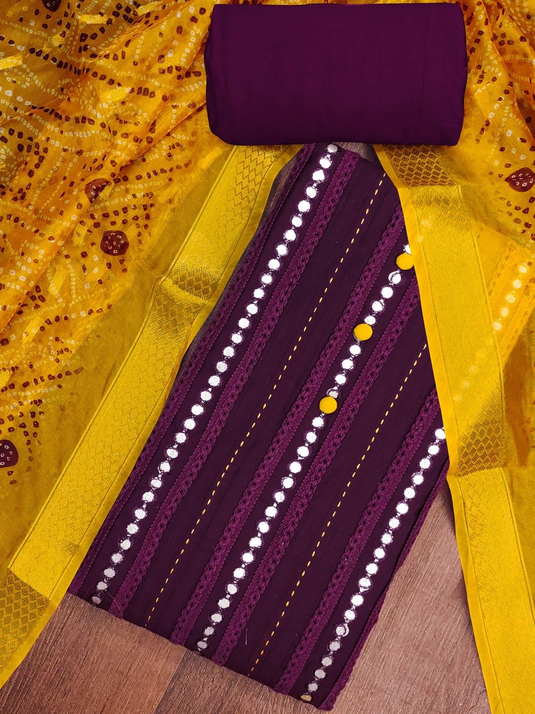 DIVASTRI Embellished Unstitched Dress Material-picture-20