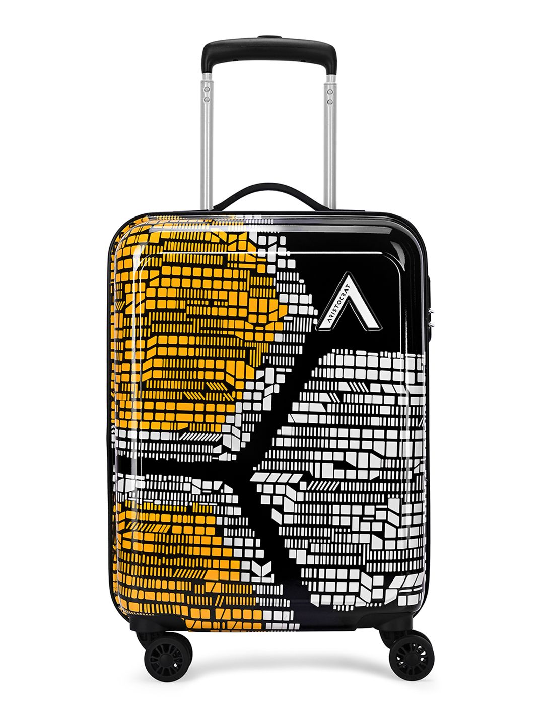 aristocrat Bruce Orange Small Hard Luggage 54cm Cabin Trolley Bag with 8-Wheel & Combination Lock-picture-20