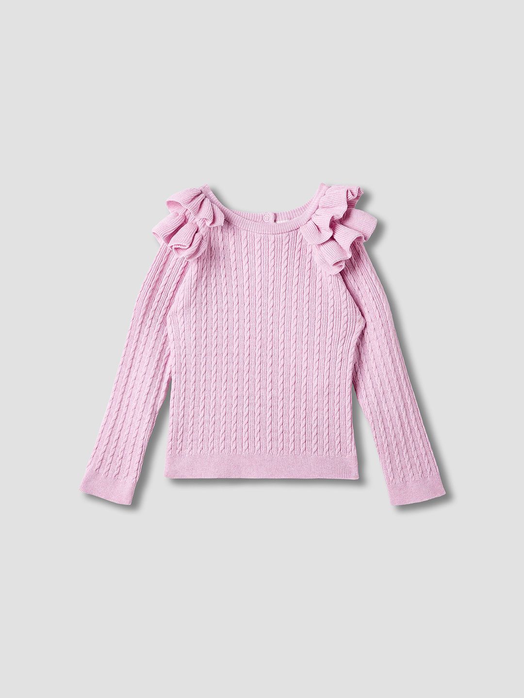 Juniors by Babyshop Girls Fashion Self Design Ruffle Detail Cotton Sweaters-picture-17