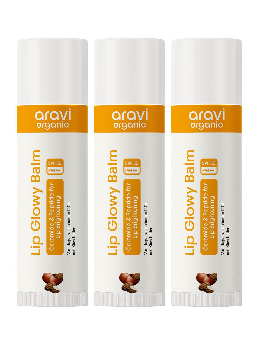 Aravi Organic Set Of 3 Lip Glowy Balm With SPF 50- 15 g Each-image-16