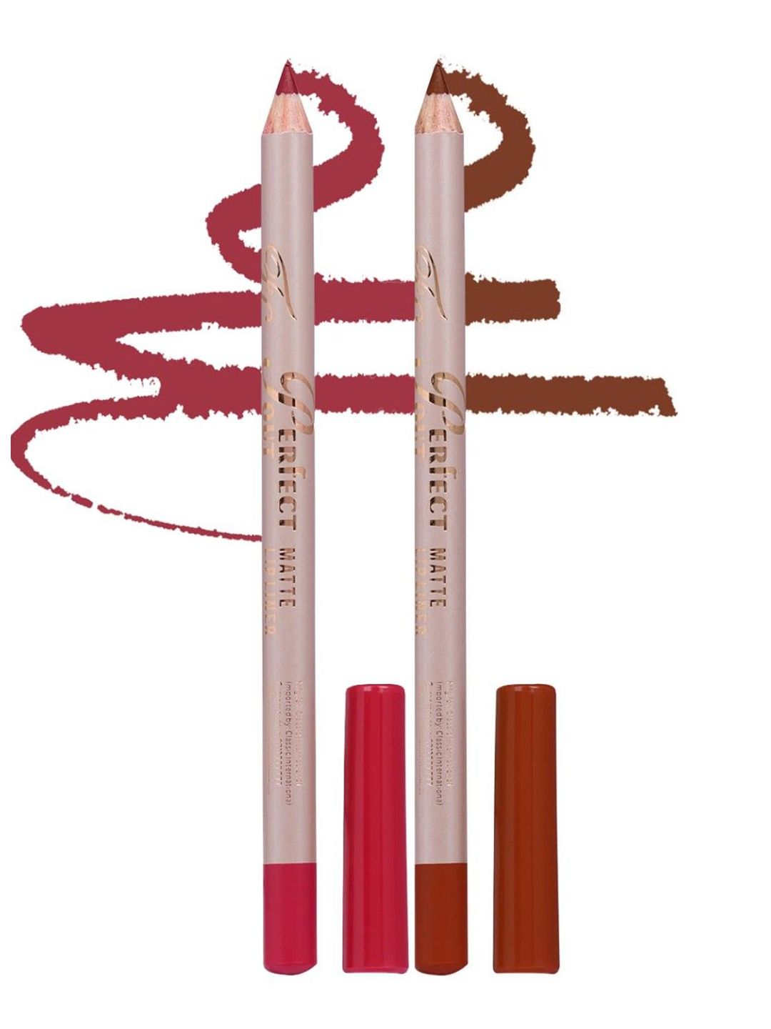 Fashion Colour Set Of 2 Perfect Pout Matte Pencil Lip Liner - Shade 04 -13
