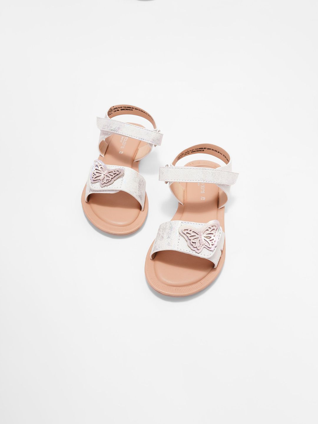 Pantaloons Junior Girls Glittery With Butterfly Design Buckle Flats