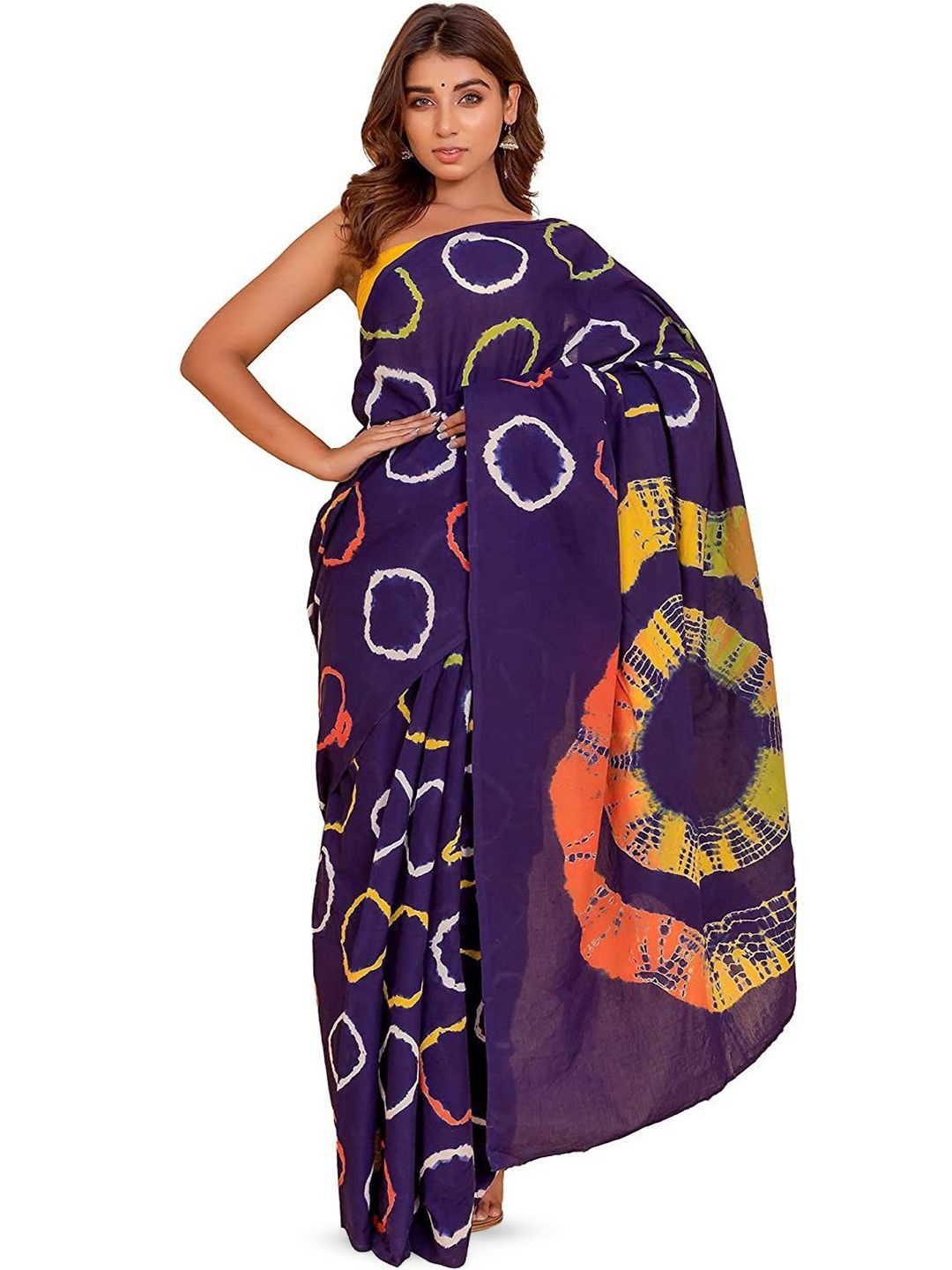 Craft Musium Geometric Printed Pure Cotton Saree With Unstitched Blouse Piece-picture-26