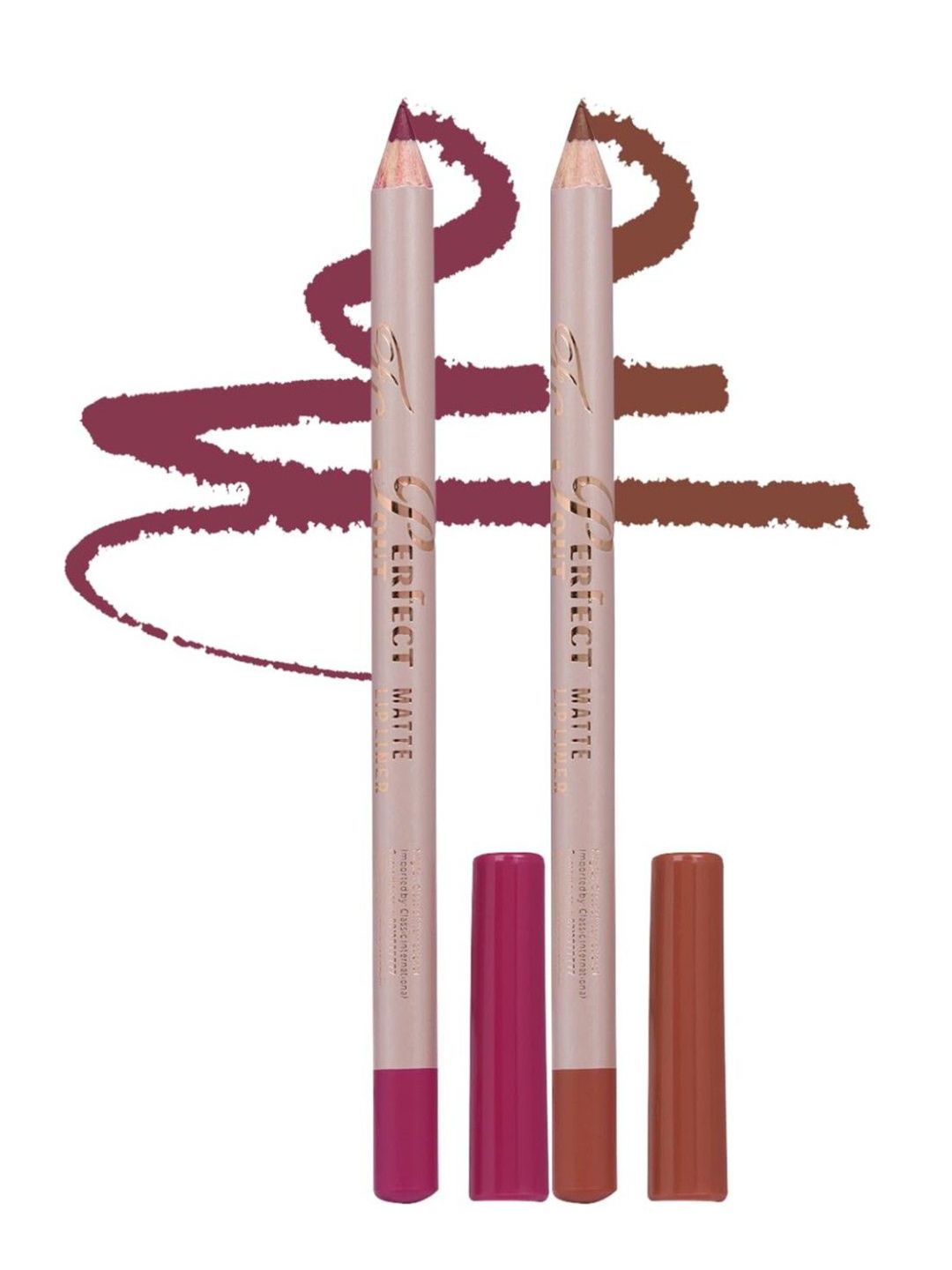 Fashion Colour Set of 2 Perfect Pout Matte Pencil Lip Liner - Shade 14 - 15-image-24