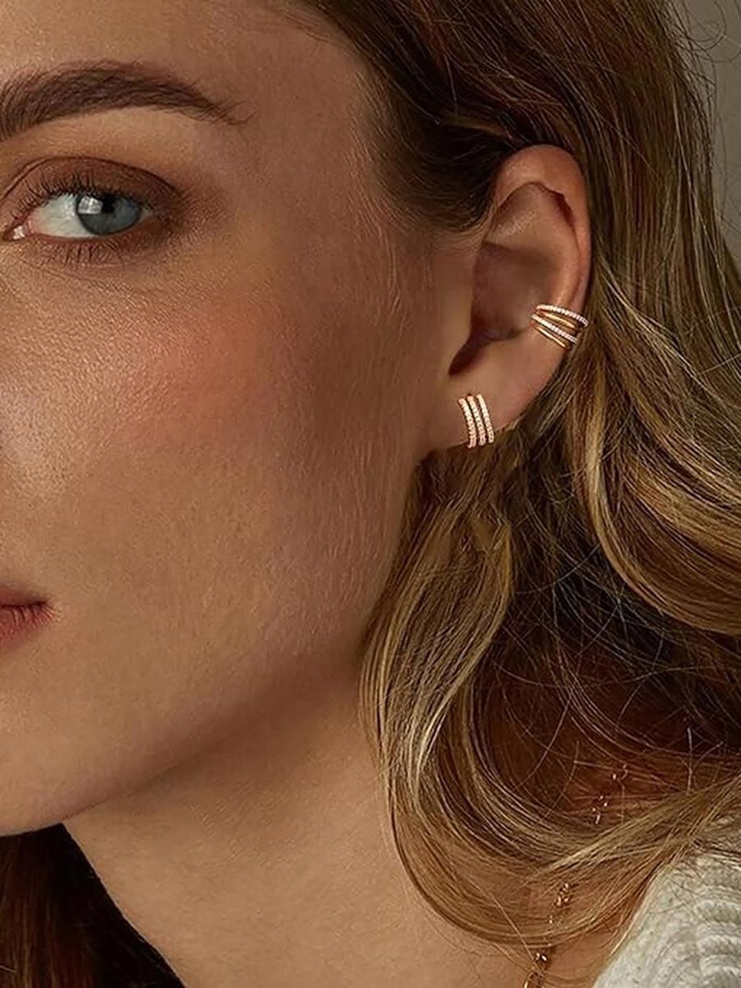 EL REGALO Artificial Stones Studded Circular Shaped Studs-image-20