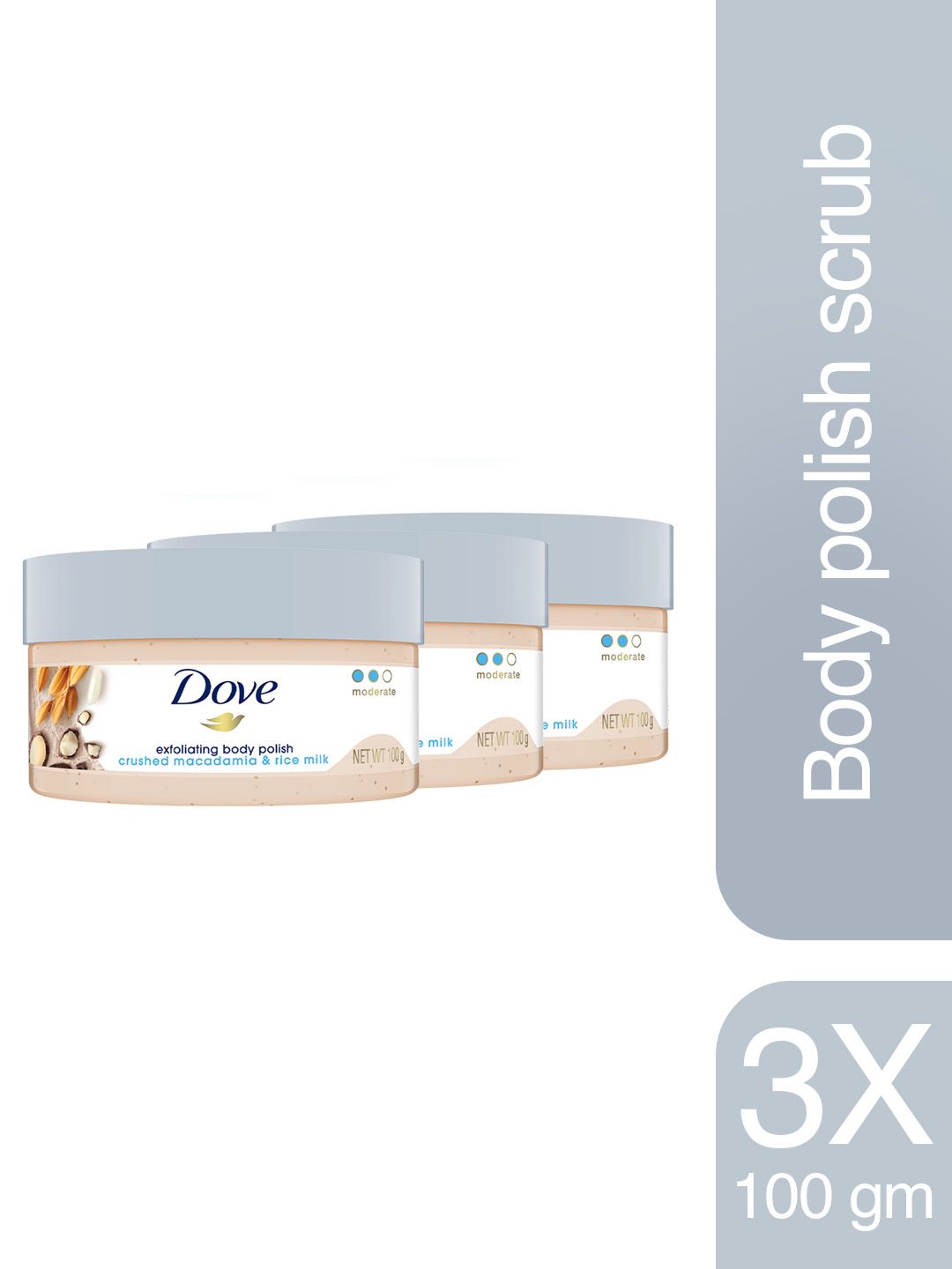 Dove Set of 3 Exfoliating Body Polish with Crushed Macadamia & Rice Milk - 100 g each-picture-22