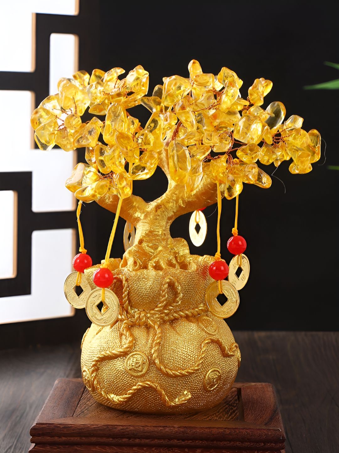 TIED RIBBONS Tree of Life Bonsai Evil Eye Feng Shui Vaastu Showpiece-picture-13