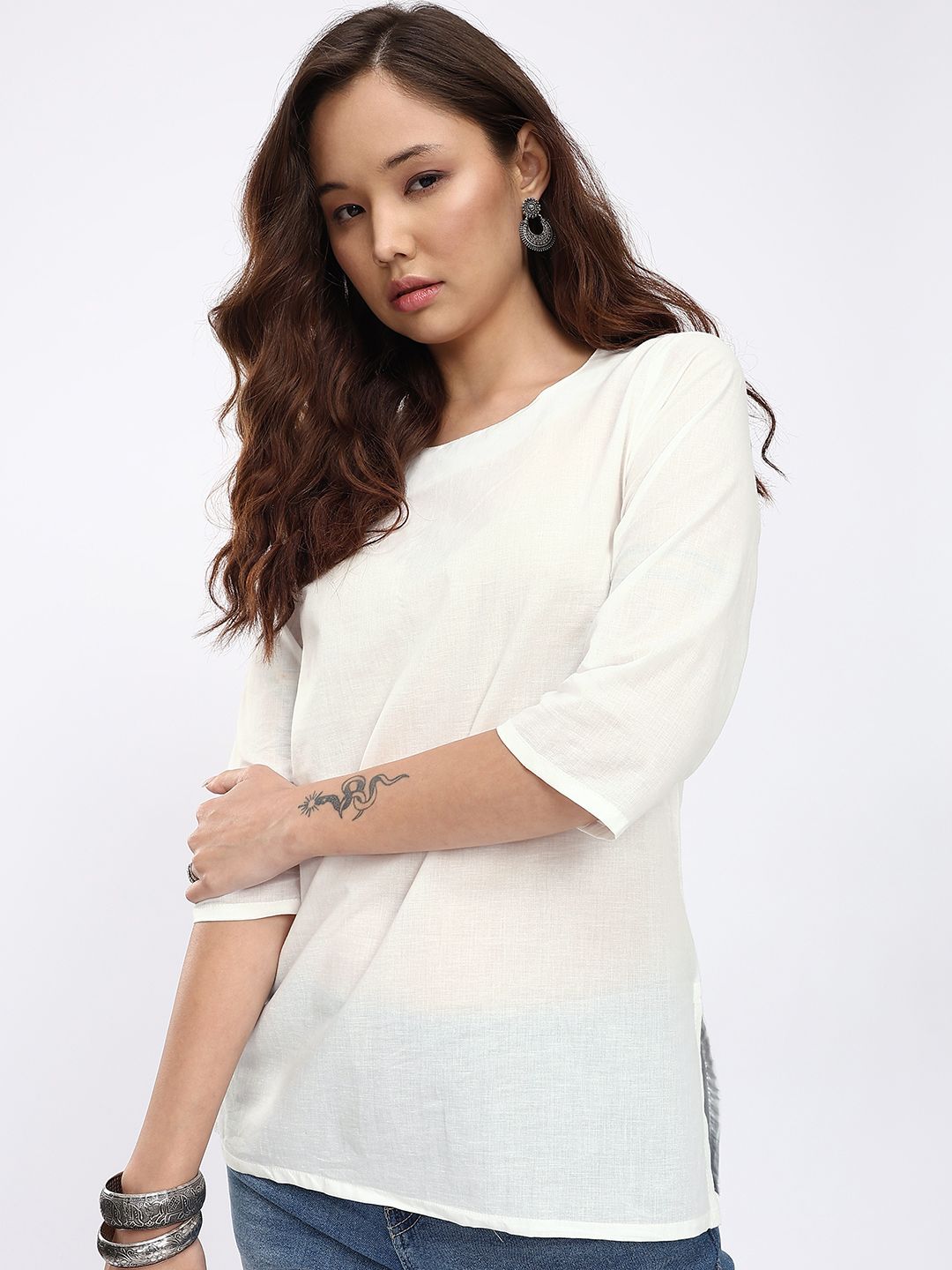 Anouk Rustic Round Neck Straight Kurti-image-33