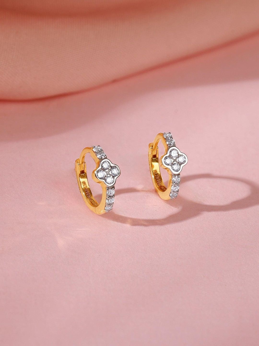 GIVA 14Kt Yellow Gold Lab Grown Floral Earrings Diamond - 1.1g-picture-28