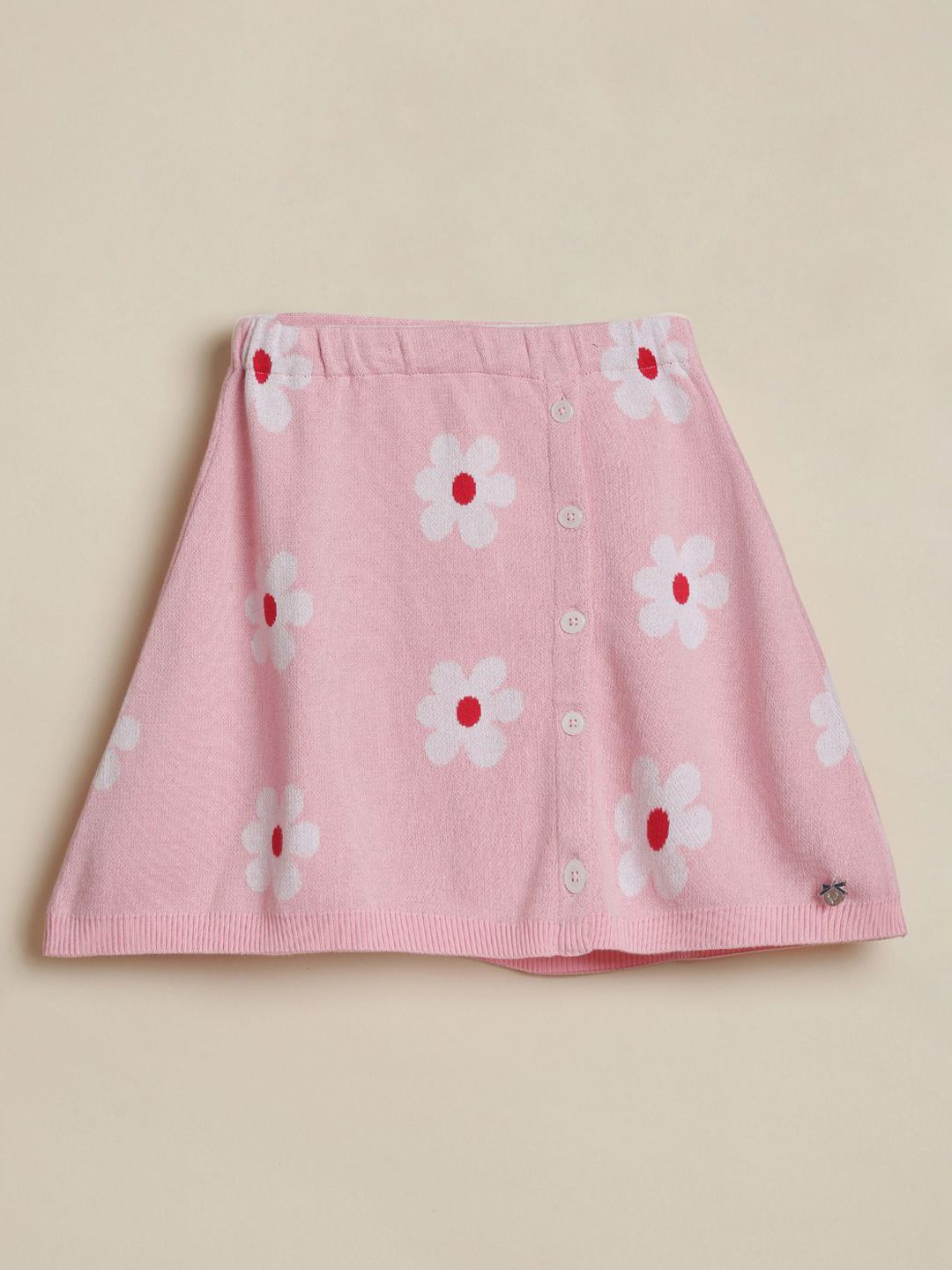 Allen Solly Junior Girls Floral Printed Pure Cotton A-Line Knee Length Skirt-picture-27