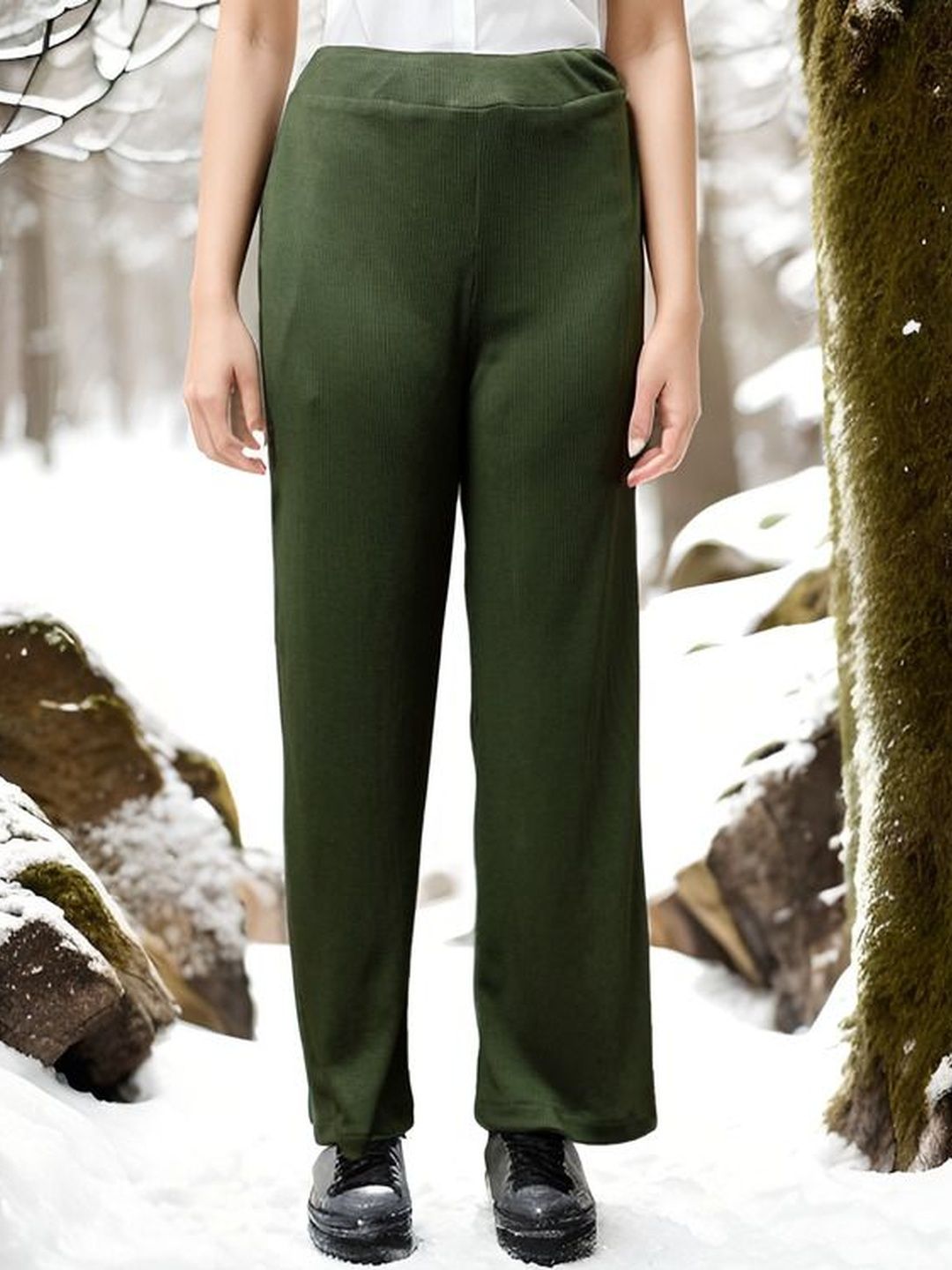 Athena Women Relaxed Straight Leg Mid-Rise Korean Pants-picture-10