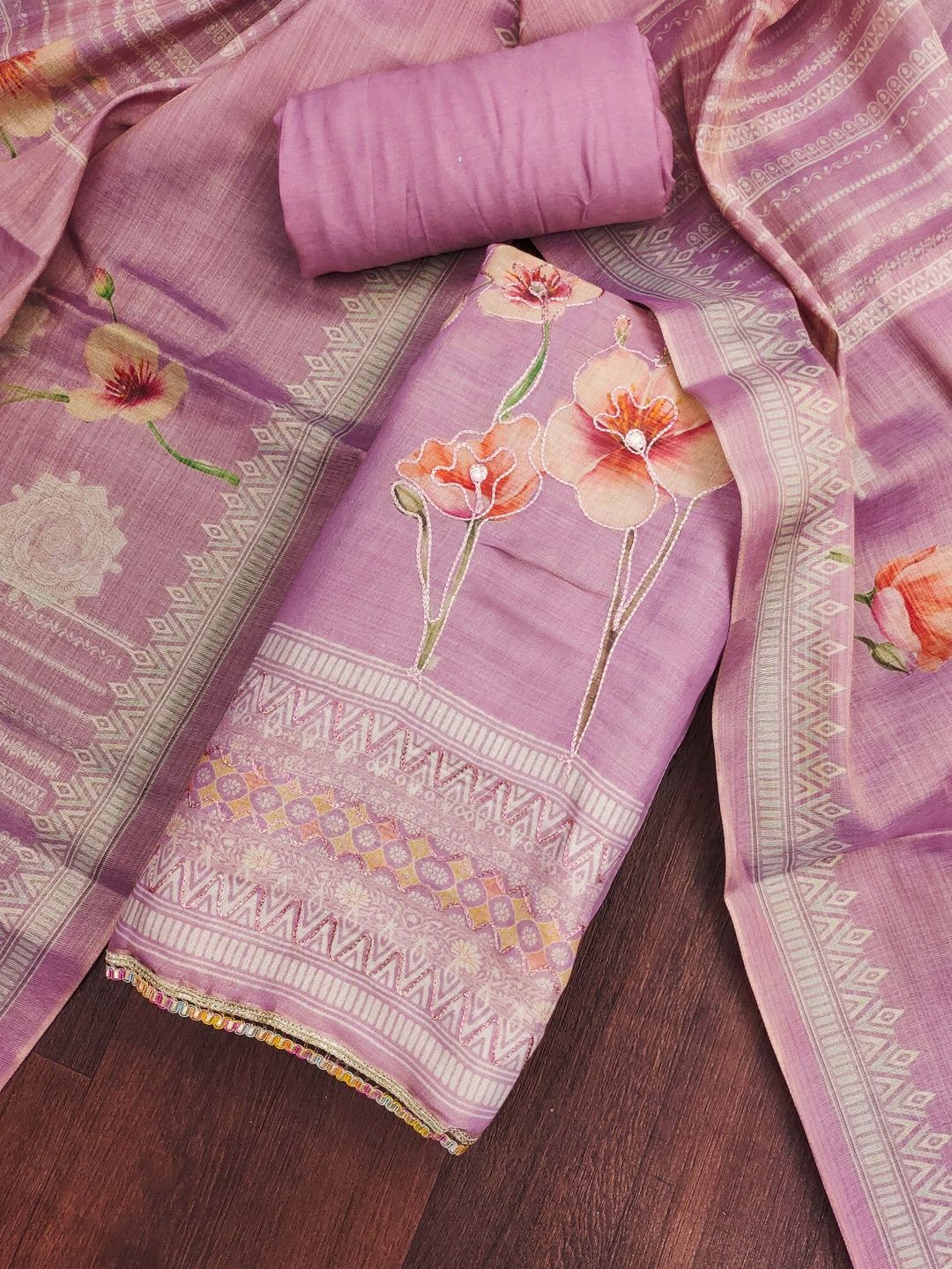 DIVASTRI Women Pink Embellished Unstitched Dress Material-picture-39