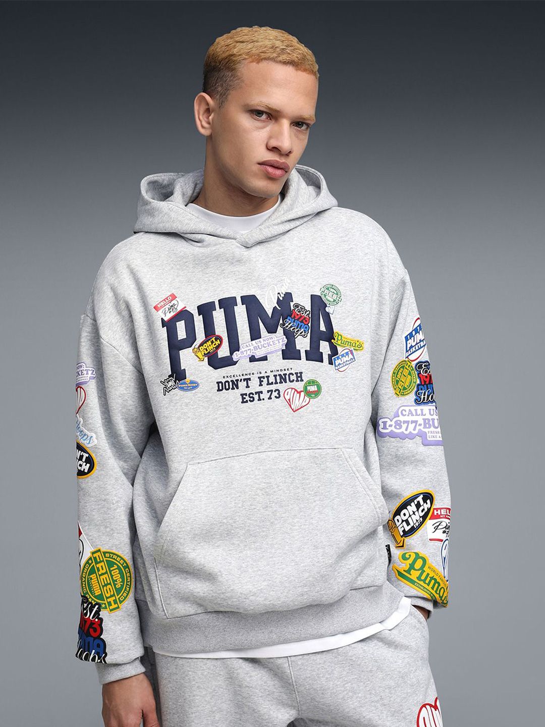 Puma HOOPERS HOTLINE Men Cotton Pullover Hoodie-image-28