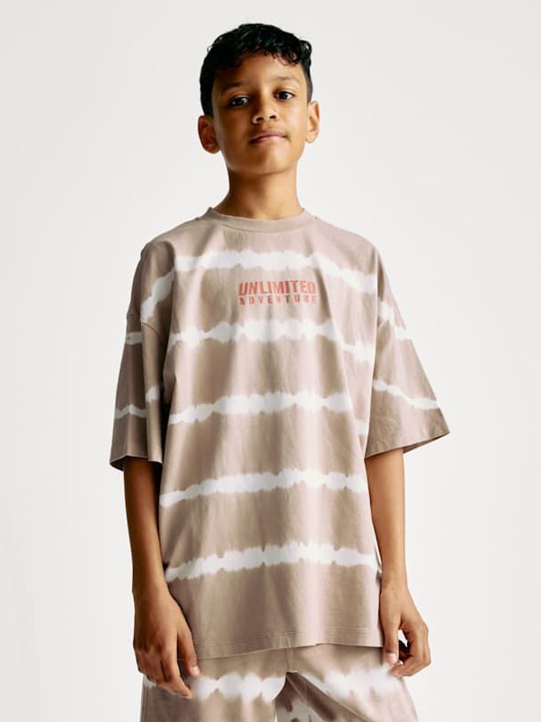 Marks & Spencer Tie and Dye Printed Pure Cotton Extended Sleeves T-shirt-image-0