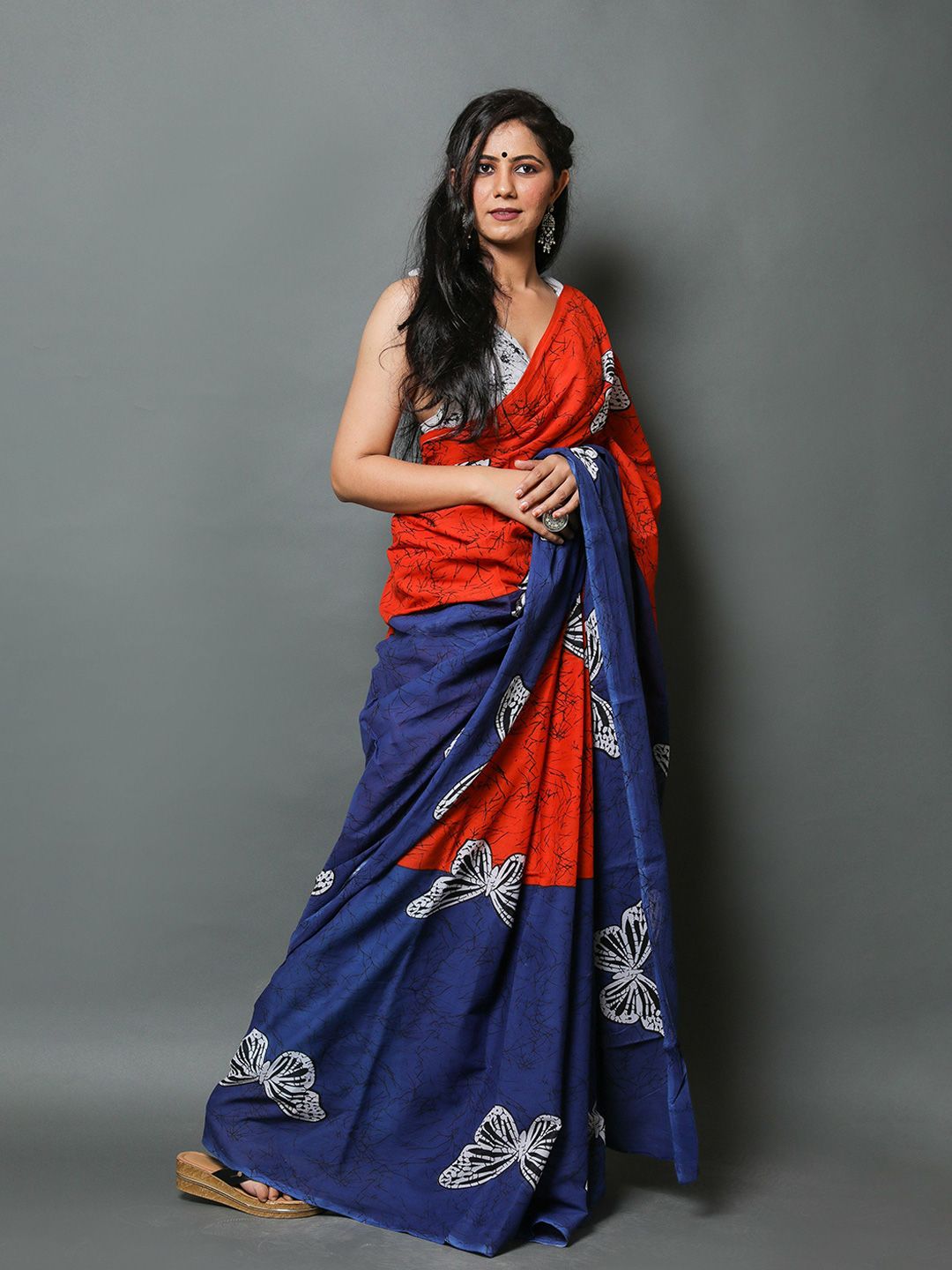 Craft Musium Abstract Printed Pure Cotton Block Print Saree With Unstitched Blouse Piece-picture-10