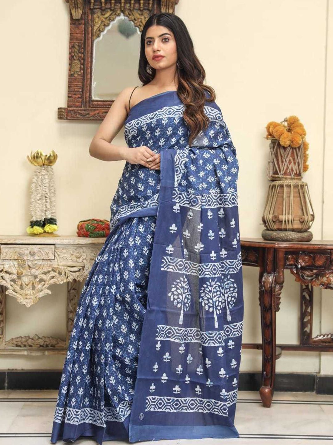 Craft Musium Floral Printed Pure Cotton Saree-picture-39