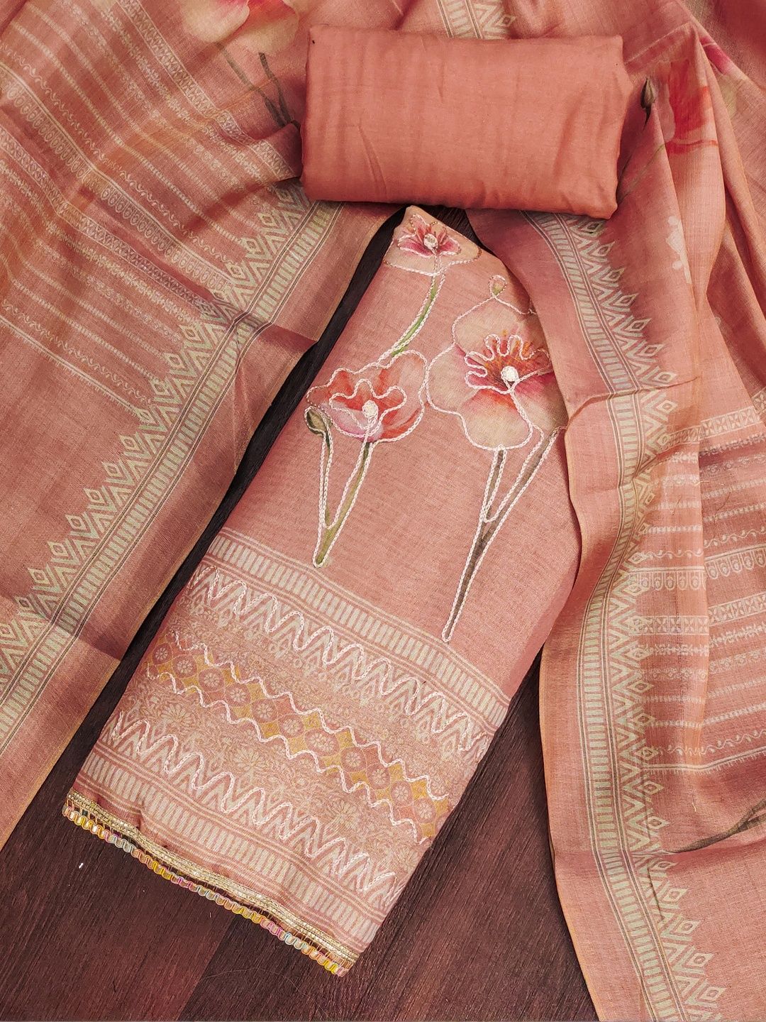 DIVASTRI Embellished Unstitched Dress Material-picture-33