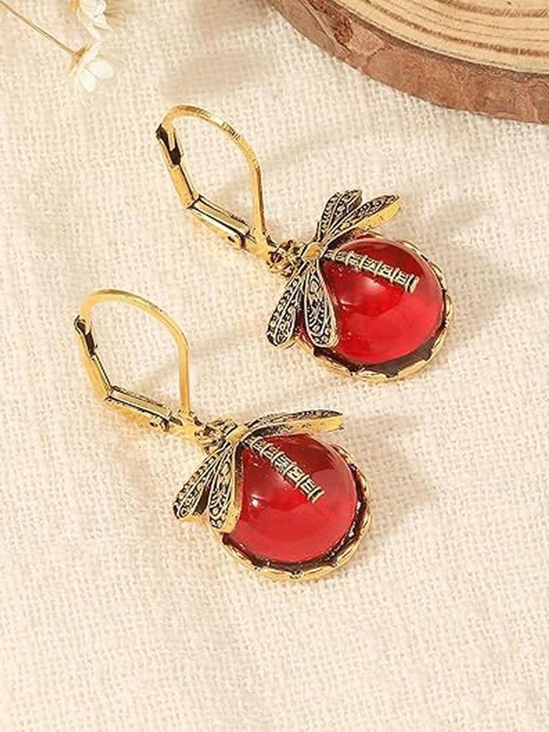 EL REGALO Artificial Stones Studded Circular Shaped Hoop Earrings-image-37